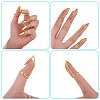 5Pcs Fingernail Shaped Brass Alloy Finger Rings for Women MRMJ-GL0001-21-4