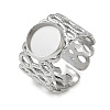 304 Stainless Steel Cuff Ring Components SA-CBA37BC-14B-P-1