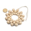 Flower Wood Beads Hanging Ornaments HJEW-TA00308-3