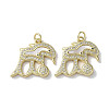 Brass Micro Pave Cubic Zirconia Pendants KK-G485-27D-G-1