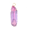 Natural Quartz Crystal Point Pendants PALLOY-JF01050-2