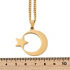 304 Stainless Steel Crescent Moon Star Pendant Twisted Chain Necklaces NJEW-S387-07G-5