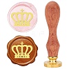 Brass Wax Seal Stamps with Rosewood Handle AJEW-WH0412-0065-1