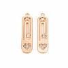 Brass Micro Pave Clear Cubic Zirconia Pendants KK-T062-194G-NF-1