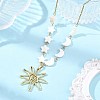 Alloy Sun Pendant 304 Stainless Steel Cable Chain Necklaces for Women NJEW-JN06696-1