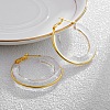 Brass with Transparent Resin Hoop Earrings EJEW-Q391-27G-1