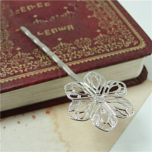 Zinc Alloy Hair Bobby Pin Findings OHAR-PW0001-028P