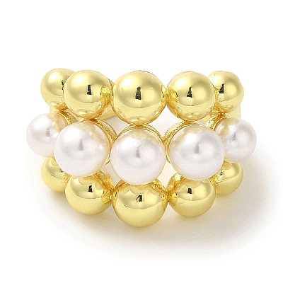 Rack Plating Brass Cuff Rings RJEW-H228-21G-1