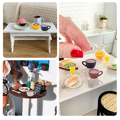 24Pcs 6 Colors Resin Coffee Cup Model Ornaments AJEW-TA0002-82-1