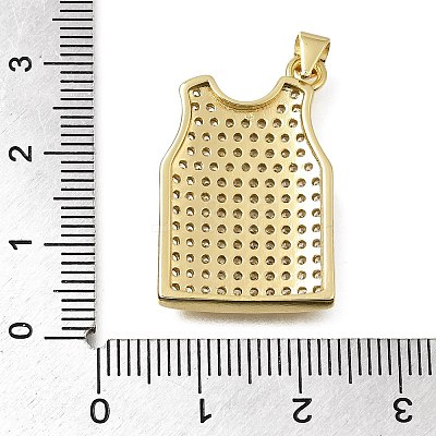 Brass Micro Pave Clear Cubic Zirconia Pendants CU-CBA108A-10G-1