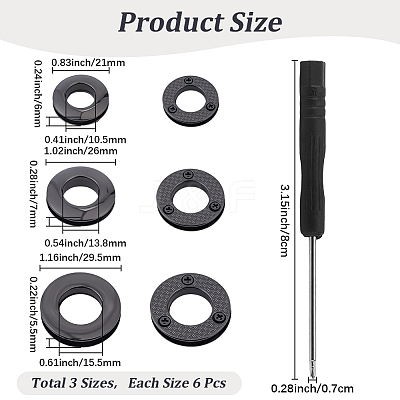 18Pcs 3 Styles Alloy Grommet Eyelet Findings FIND-CL0002-21B-1