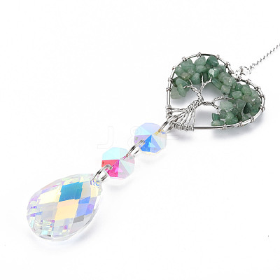Natural Green Aventurine Big Pendants G-N333-008E-1