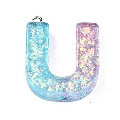 Transparent Epoxy Resin Pendants CRES-S364-002U-1