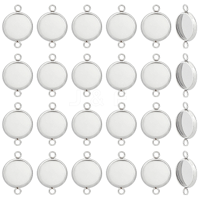 80Pcs 304 Stainless Steel Cabochon Connector Settings STAS-HY0001-89B-1