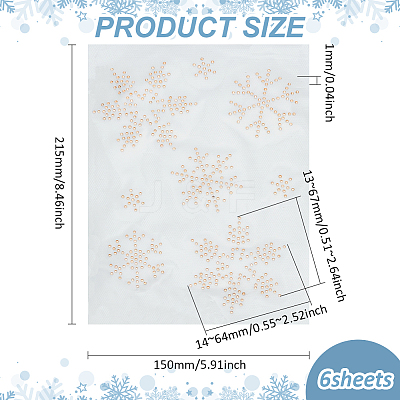 Snowflake Pattern Hotfix Rhinestones DIY-WH0430-205D-1