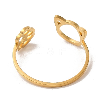 304 Stainless Steel Open Cuff Ring RJEW-Z026-05G-1