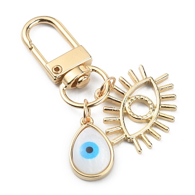 Evil Eye Resin Pendant Decorations for Women KEYC-WH0032-24C-1
