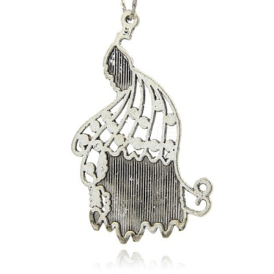 Colorful Peacock Pendant Necklace Findings ENAM-M001-15-1