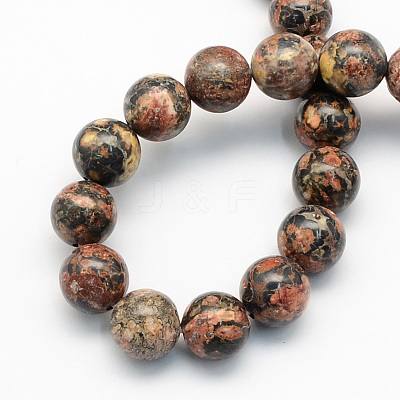 Natural Leopard Skin Jasper Round Beads Strands X-G-S182-6mm-1