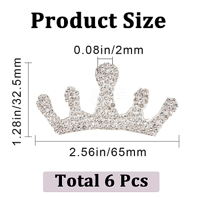 Crown Self Adhesive Rhinestone Appliques DIY-WH0349-70-1