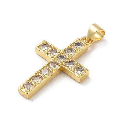 Brass Micro Pave Cubic Zirconia Pendants KK-A212-10C-G-1