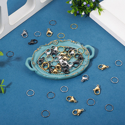 30Pcs 304 Stainless Steel Lobster Claw Clasps STAS-TA0005-37-1