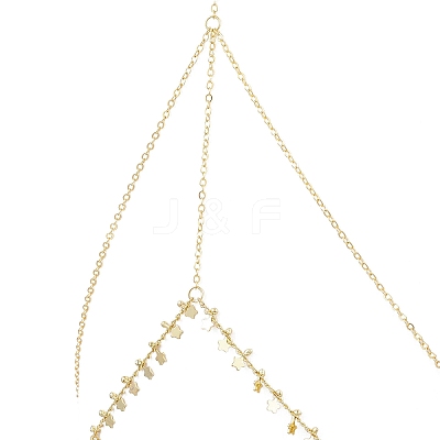 Brass Double Layer Star Tassel Thigh Leg Chains AJEW-AN00639-1