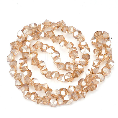 Electroplated Glass Beads Strands EGLA-S174-01B-08-1