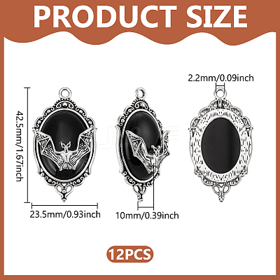 12Pcs Halloween Alloy Oval Pendants FIND-UN0007-81-1