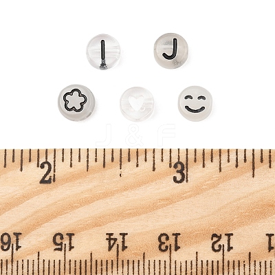 200Pcs Flat Round Acrylic Beads TACR-FS0001-53-1