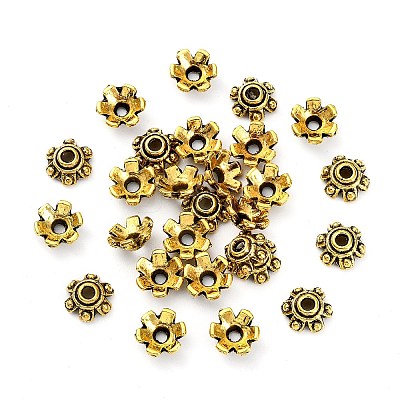 Tibetan Style Bead Caps TIBEB-E016-AG-1