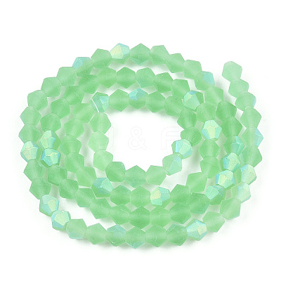 Imitate Austrian Crystal Bicone Frosted Glass Beads Strands EGLA-A039-T4mm-MB24-1