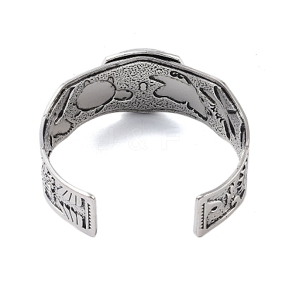 Constellation Alloy Open Cuff Bangles for Women Men BJEW-C064-01AS-10-1