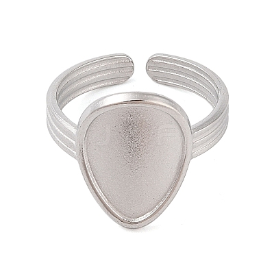 Non-Tarnish 304 Stainless Steel Cuff Ring Components LS-STAS-G341-01P-1