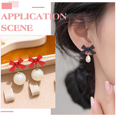 DIY Bowknot Alloy Stud Earring Finding Kits DIY-ME0002-87-1