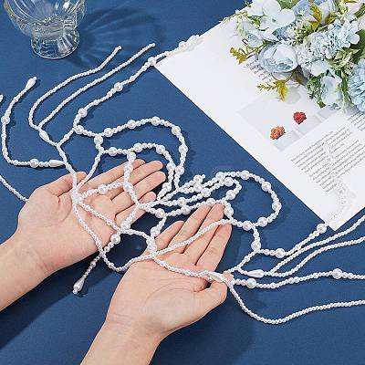 1Pc Plastic Beads Hair Chain Hat for Bridal OHAR-GF0001-52B-1