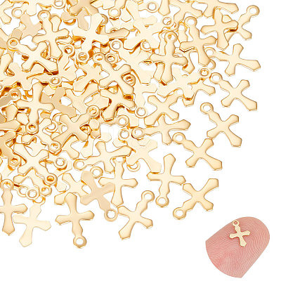 100Pcs 304 Stainless Steel Tiny Cross Charms FIND-UN0004-03-1