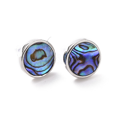 Brass Stud Earrings EJEW-E252-07D-1