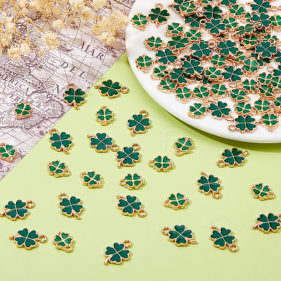 100Pcs 2 Styles Alloy Enamel Pendants ENAM-DC0002-06-1