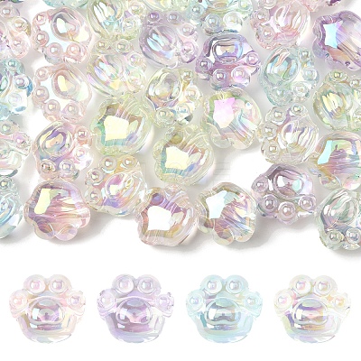 32Pcs UV Plating Rainbow Iridescent Acrylic Beads OACR-FS0002-15-1