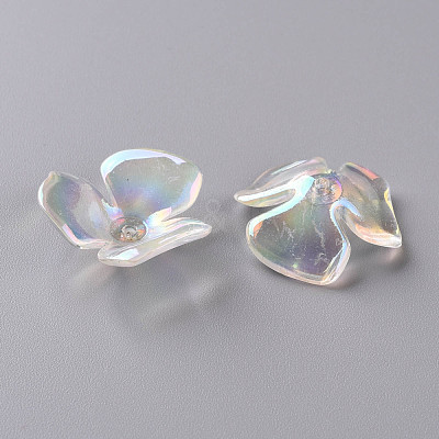 3-Petal Transparent Acrylic Bead Caps TACR-S156-016-1