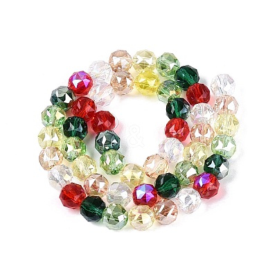 Electroplate Transparent Glass Beads Strands EGLA-Q135-8MM-C08-1