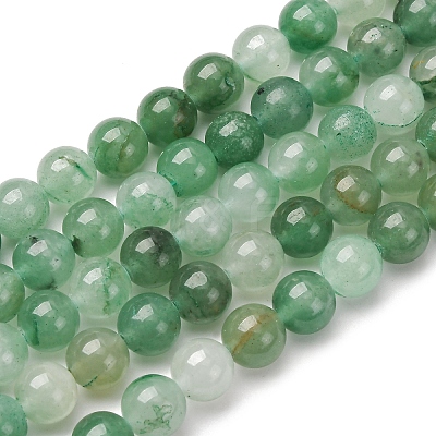 Natural Green Aventurine Round Beads Strands G-S150-8mm-4-1