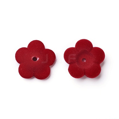 Flocky Acrylic Bead Caps OACR-I001-A03-1