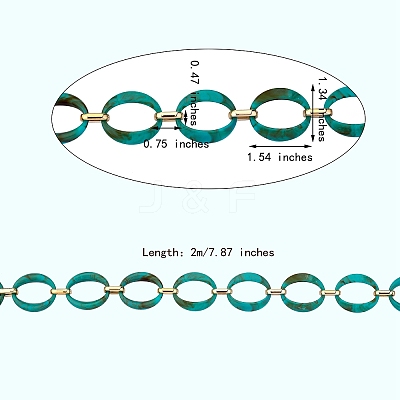 Handmade Imitation Gemstone Style Link Chains AJEW-J034-01B-1