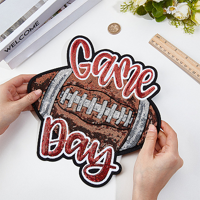 Sports Theme Sequin Embroidery Iron on/Sew on Patches PATC-GF0001-94B-1