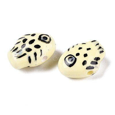 Handmade Printed Porcelain Beads Strand PORC-T133-02G-1