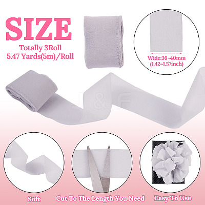 3 Rolls Frayed Polyester Ribbon OCOR-TA0002-97C-1