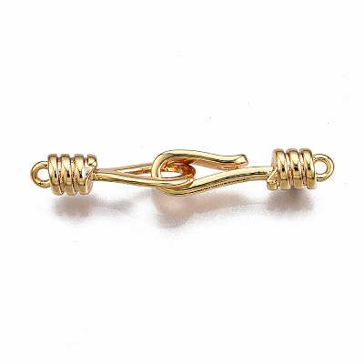 Brass Hook and S-Hook Clasps X-KK-T063-70G-NF-1