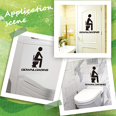 Toilet Wall Plastic Stickers AJEW-WH20023-04-1